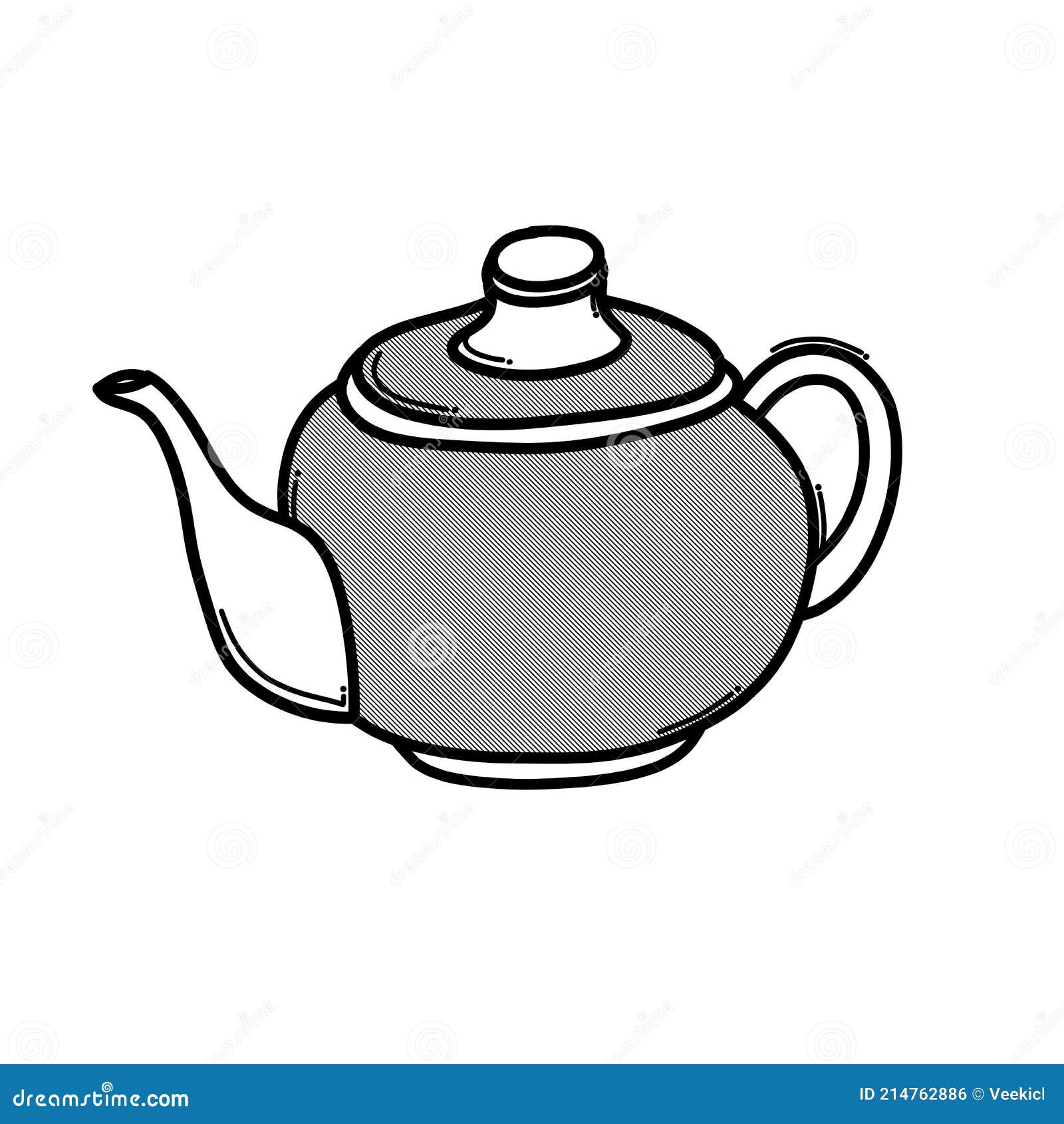 Teapot Doodle Vector Icon. Drawing Sketch Illustration Hand Drawn Line