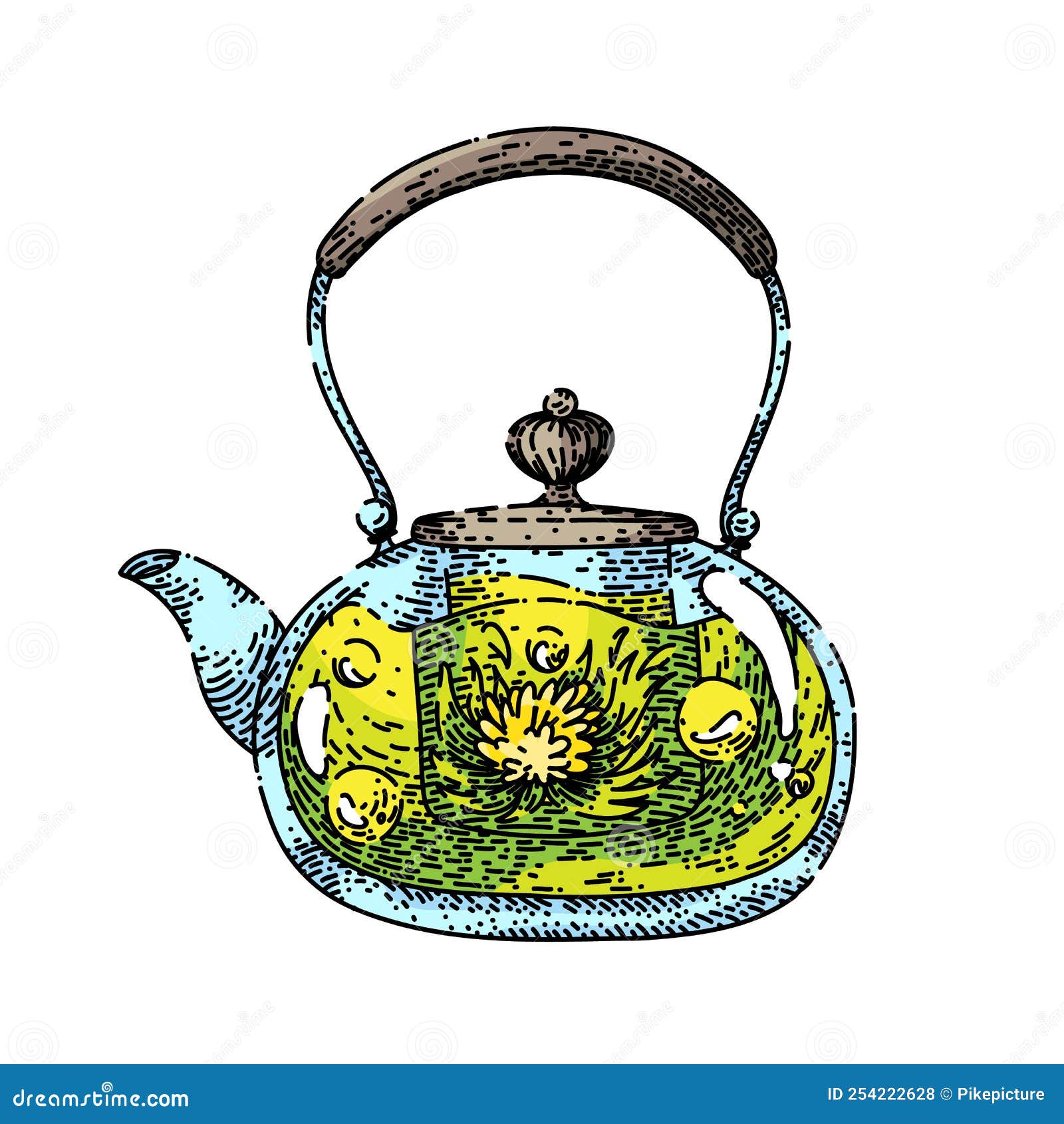 Premium Vector  Vintage teapot realistic drawing vector sketch of tea  service classic antiques