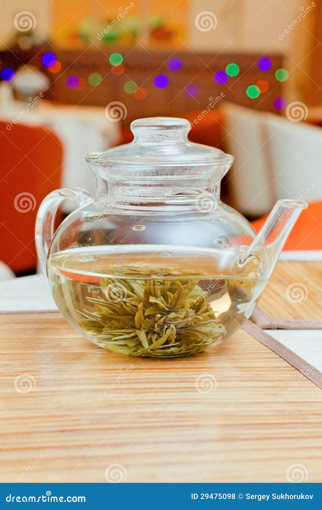 Teapot with green tea stock photo. Image of breakfast 29475098