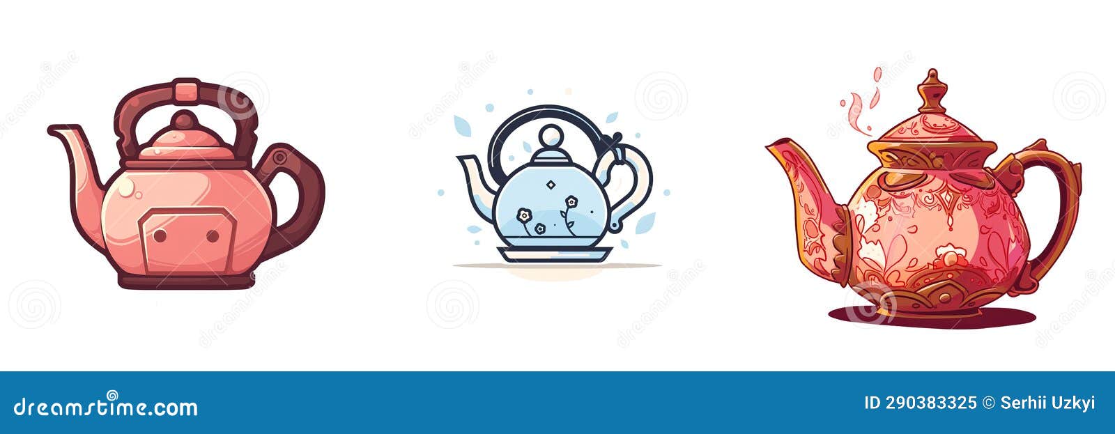 Teapot or Kettle Logo 2D AI Generated Stock Illustration Illustration of whistle, ceramic