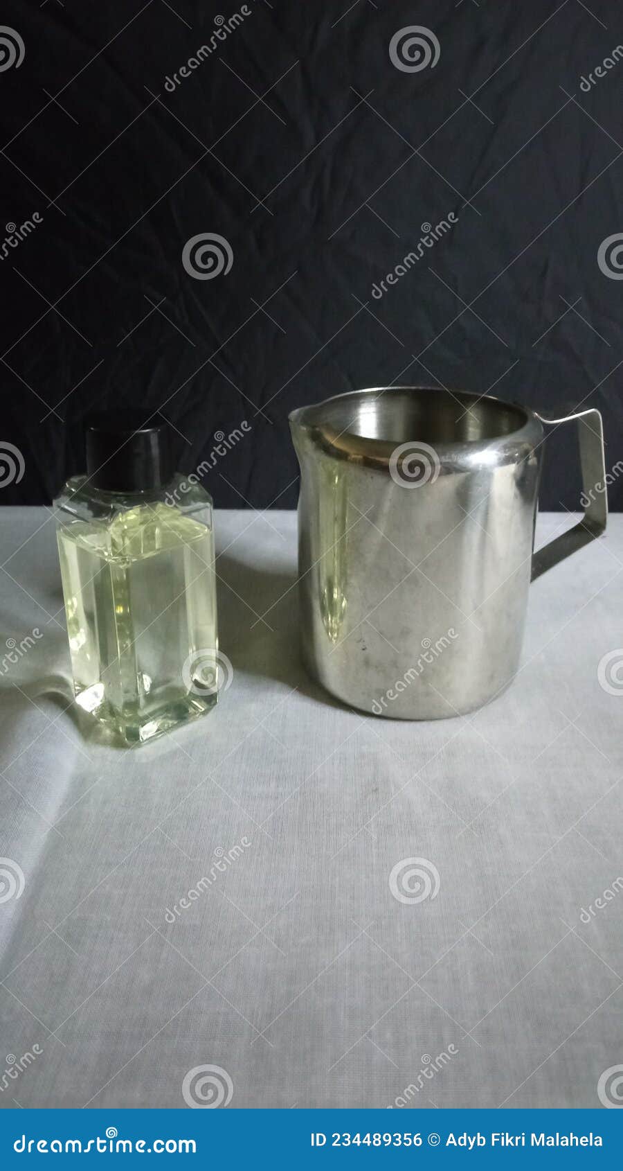 Teapot Made of Stainless Steel on Black Background Stock Photo Image