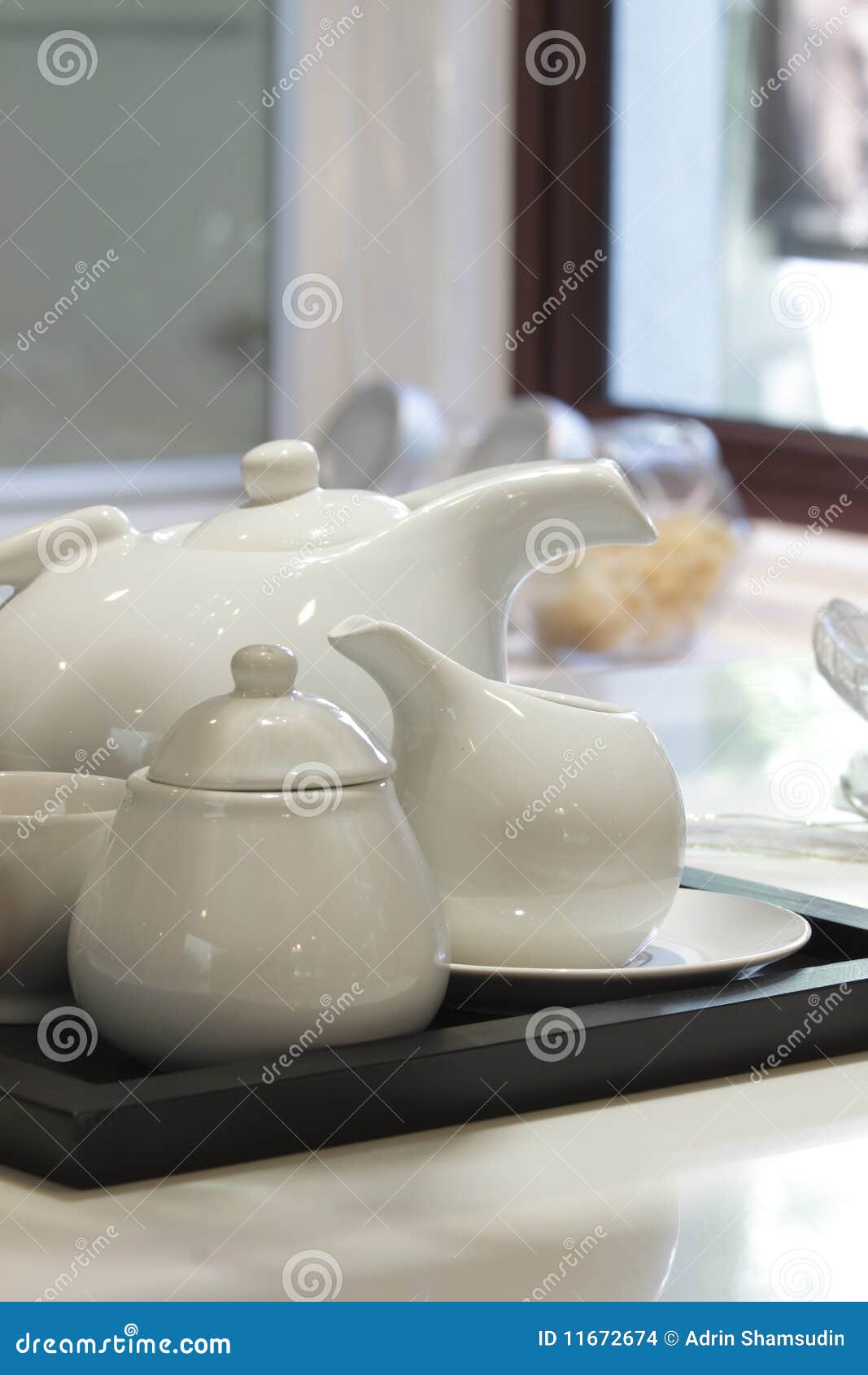 Teapot set stock photo. Image of tray, stylish, white 11672674