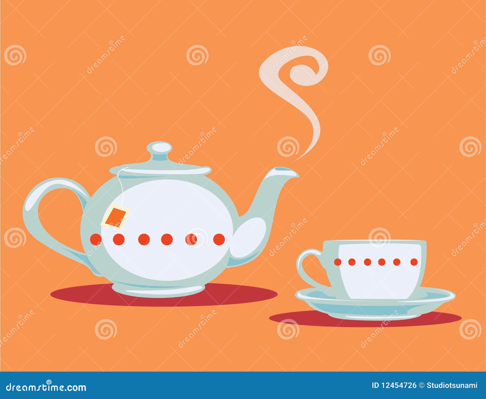 Teapot and teacup stock illustration. Illustration of british 12454726