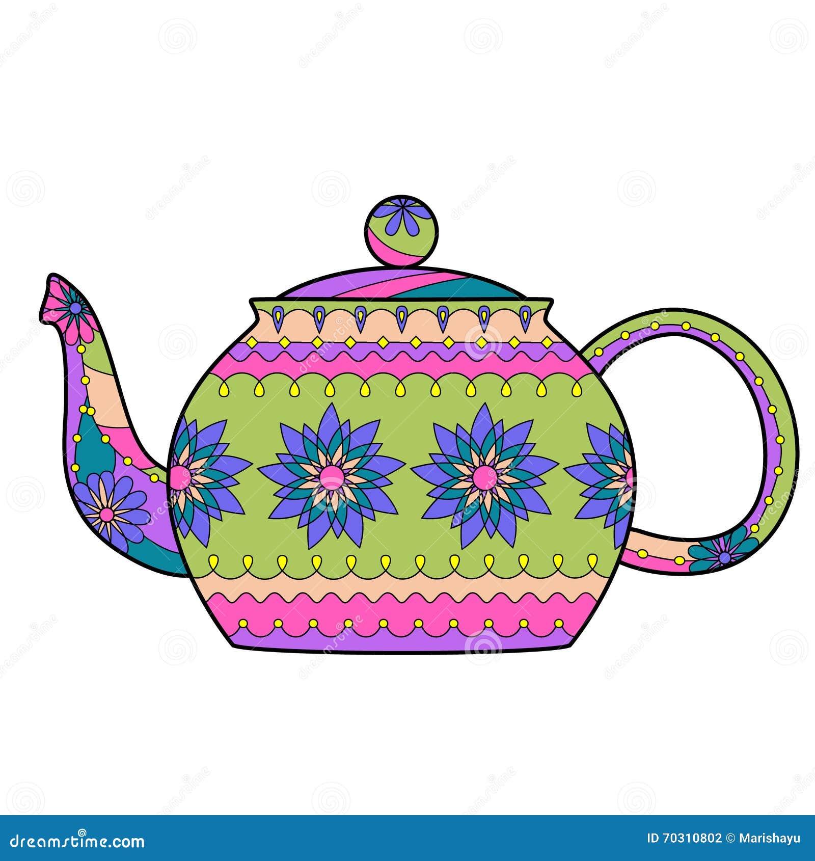 Заварочный чайник рисунок цветной