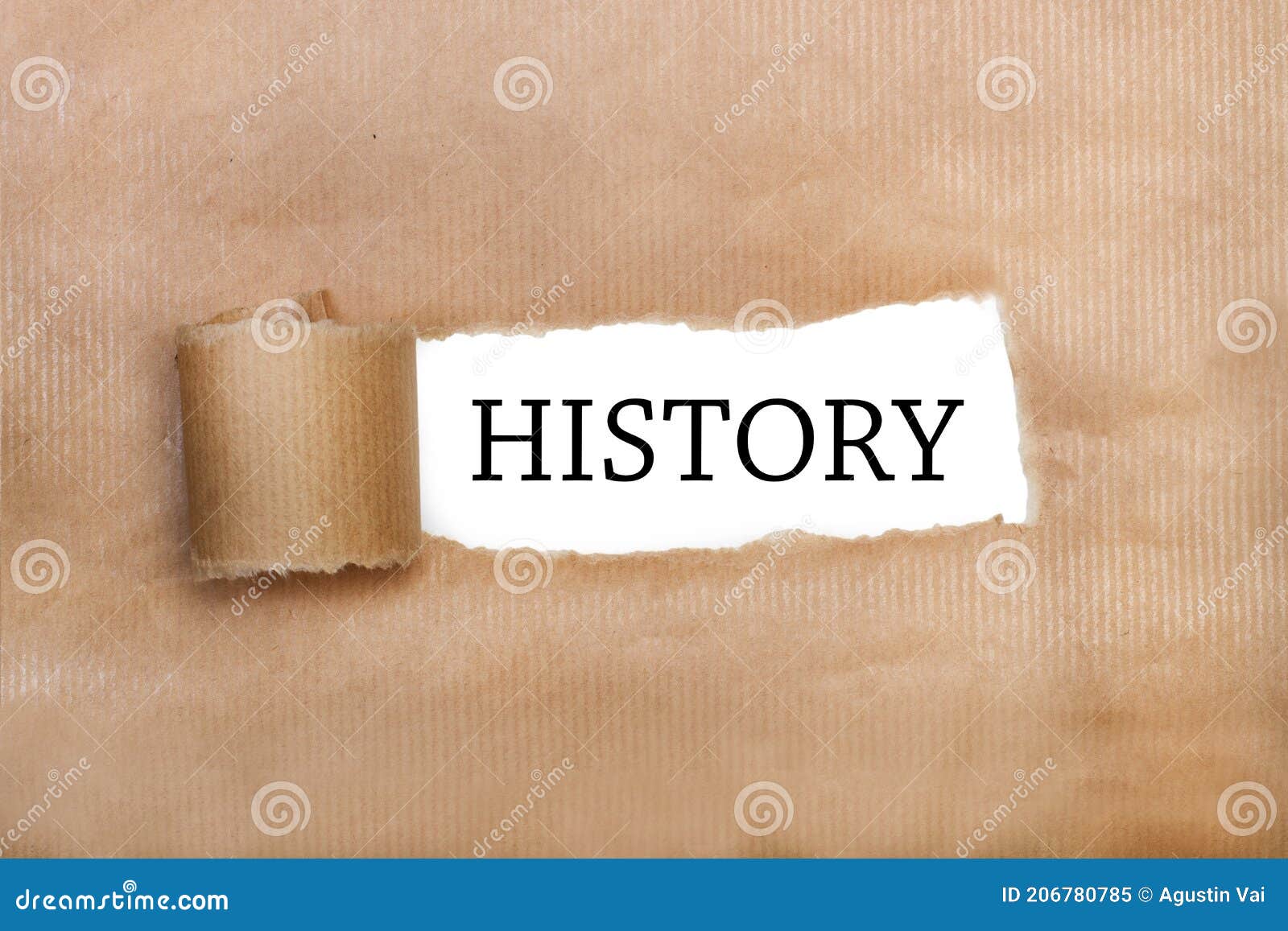 A Tear Brown Paper with History Word Stock Image Image of advertising, isolated 206780785