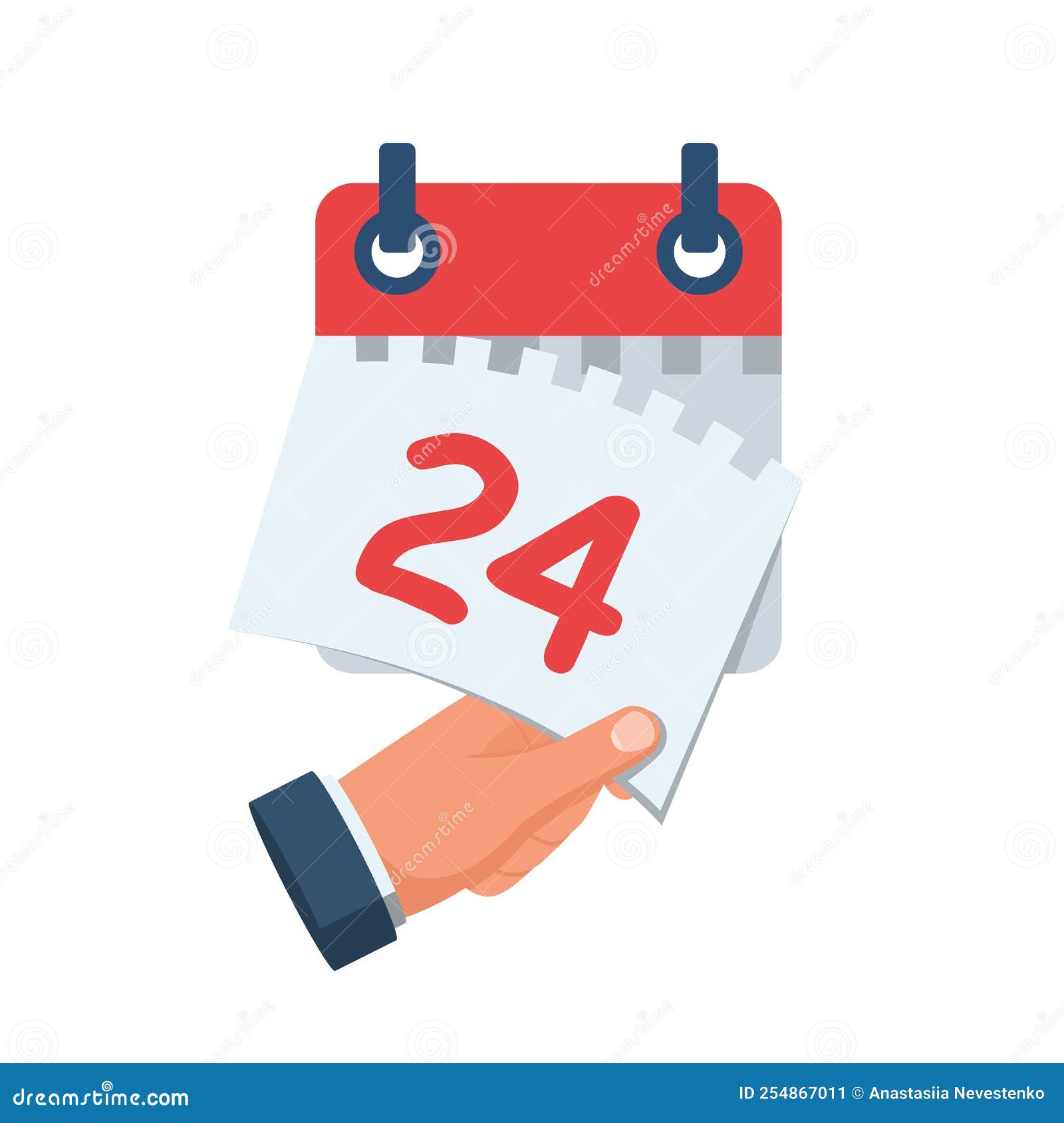 Tear Off the Calendar Sheet. 24 is the Date on the Calendar Stock