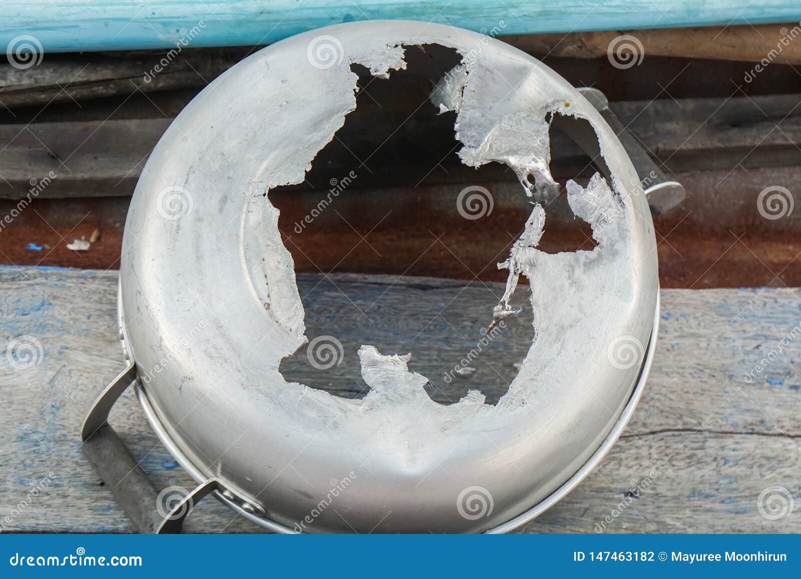 Tearing and Broken Steel Kitchen Pot Stock Photo Image of eating