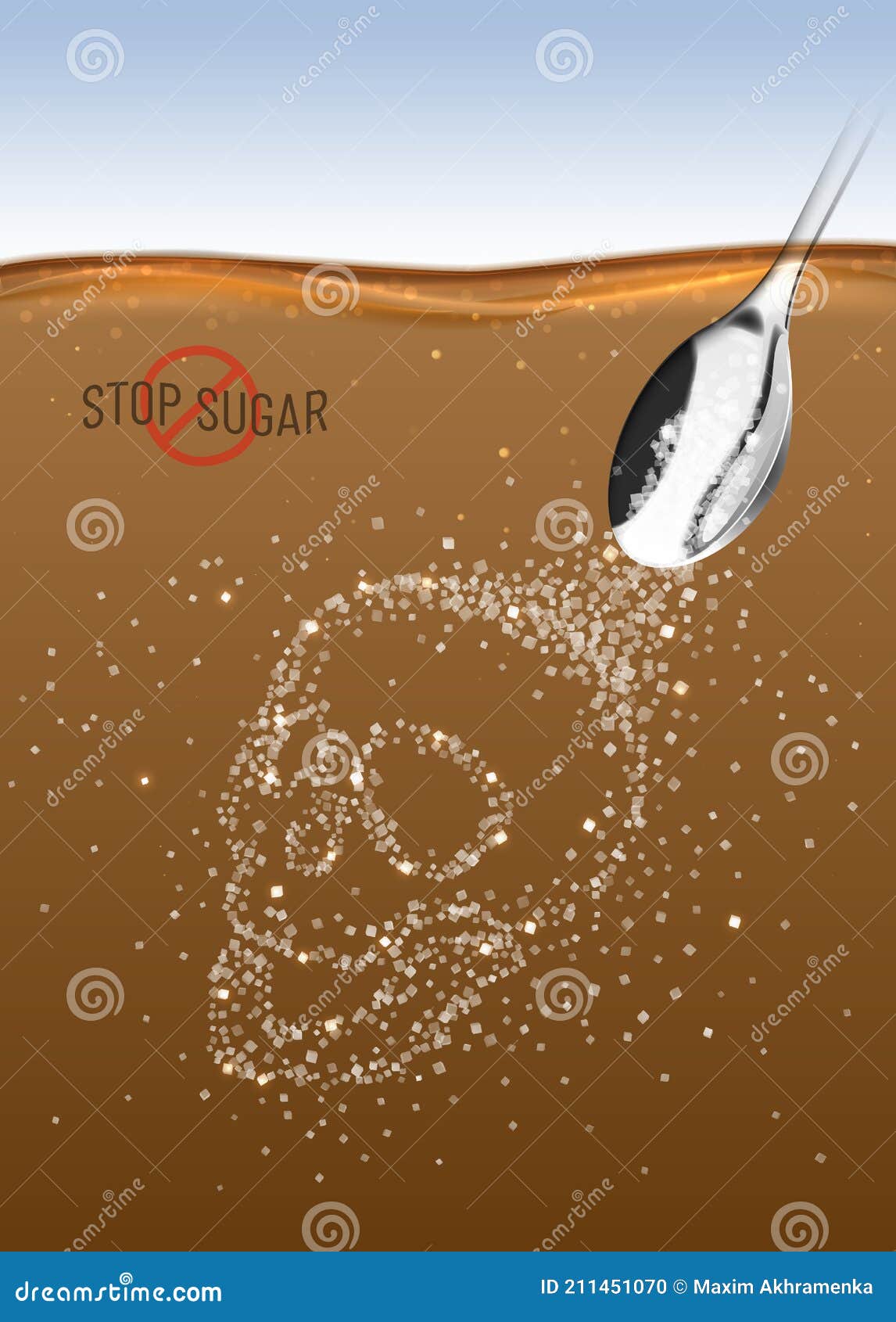 A Teaspoon of Sugar or Salt Dissolved in Tea or Coffee Liquid Turns