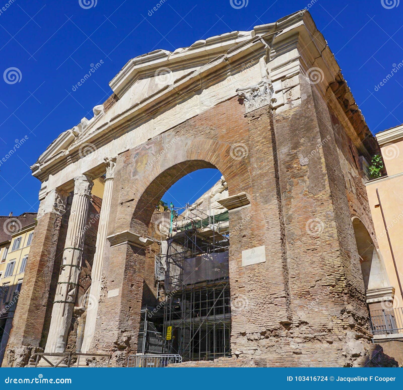 teatro marcello and portico d`ottavia in rome italy