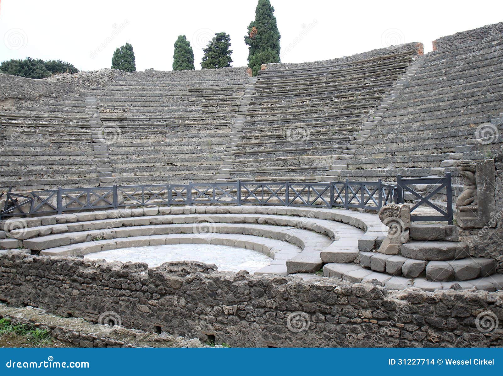 teatro piccolo in ancient pompeii, italy