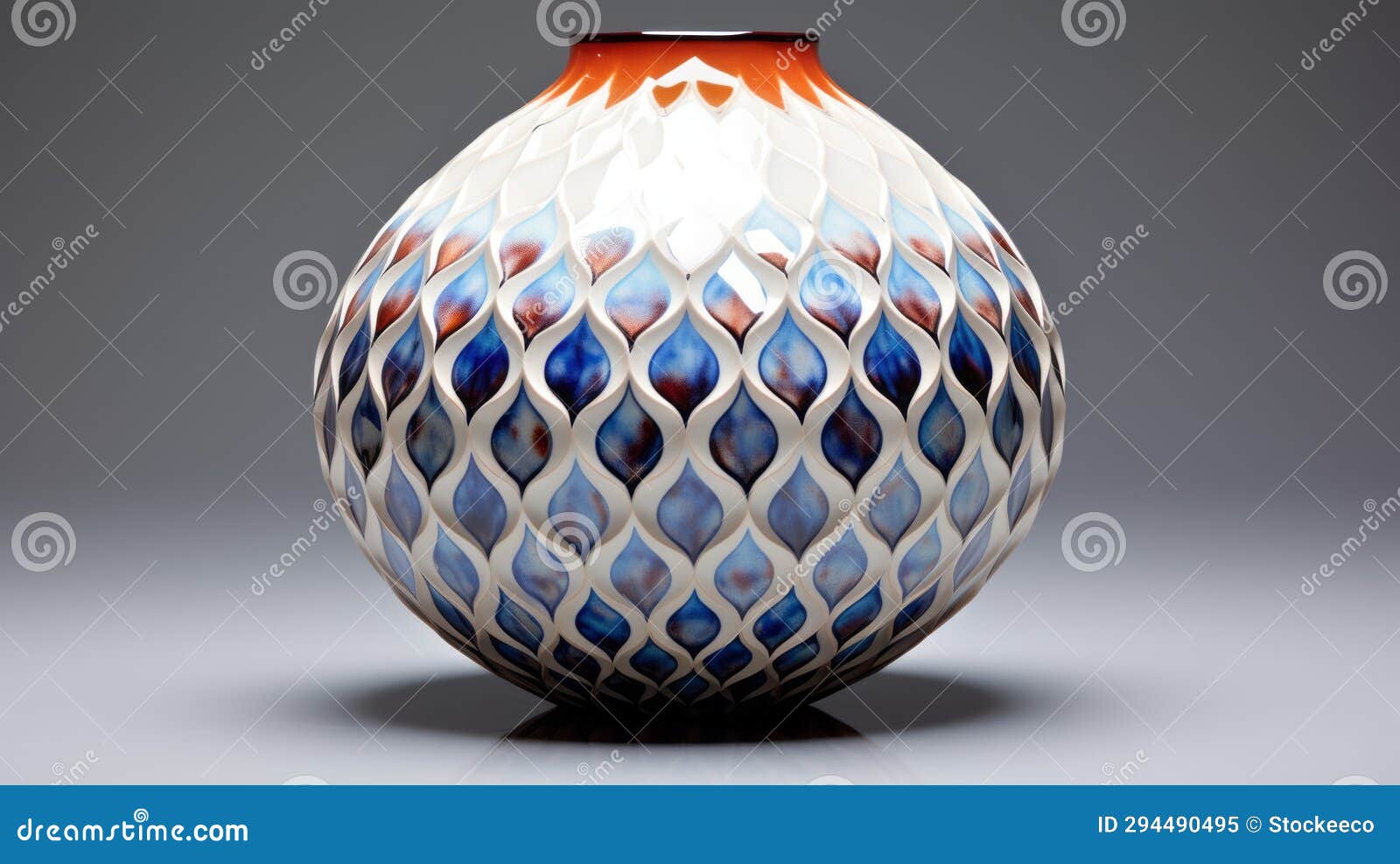 tebeo blue orange vase - stuart haygarth style - nathan wirth