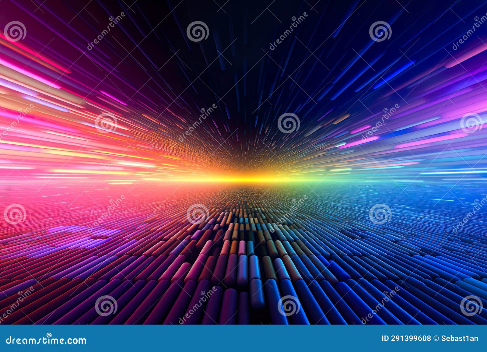 Tech Background Features Shiny, Colorful Lines Dynamically Converging