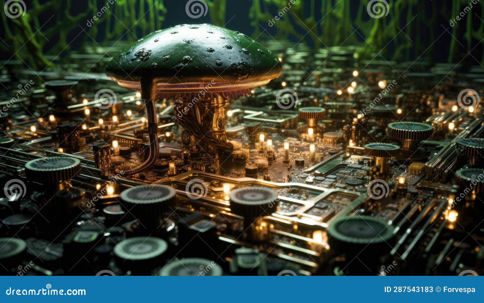 tech-bio synergy: circuit board fusion with fungal interplay