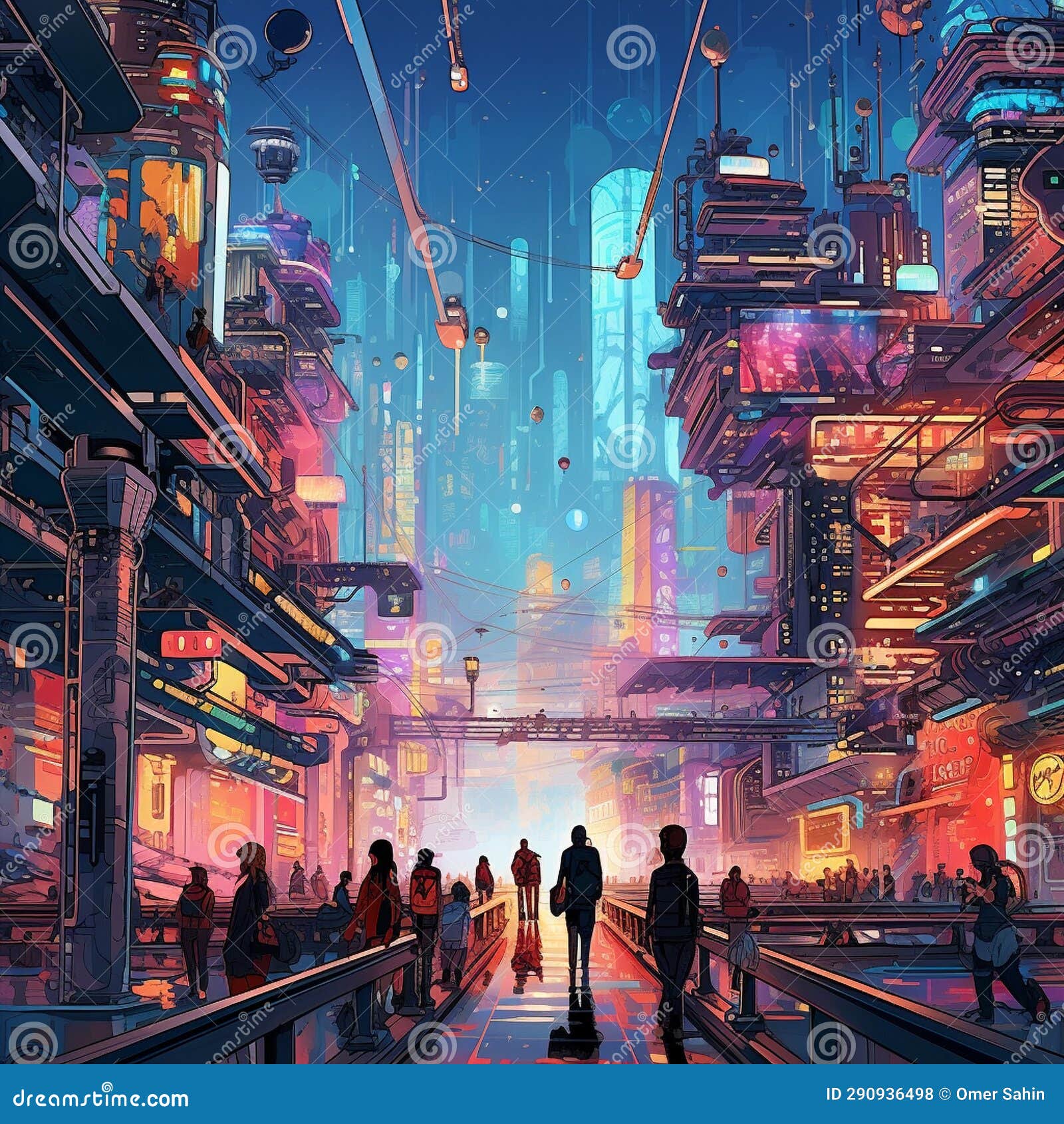 tech fusion - s of technology merging to create a futuristic vision