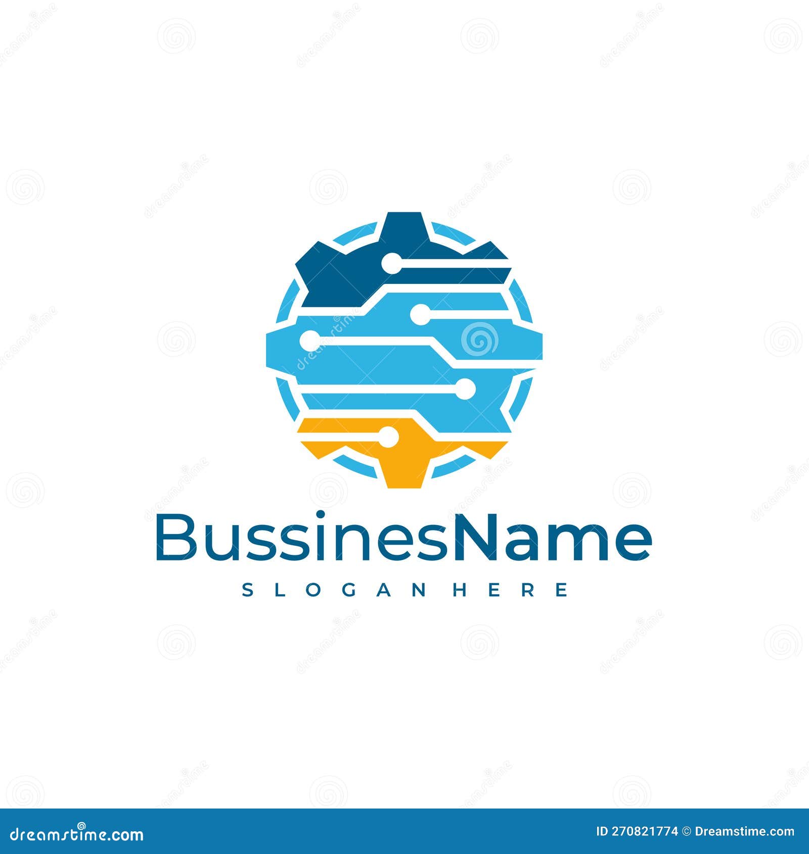 Tech Gear Logo Vector Template. Creative Gear Logo Design Concepts