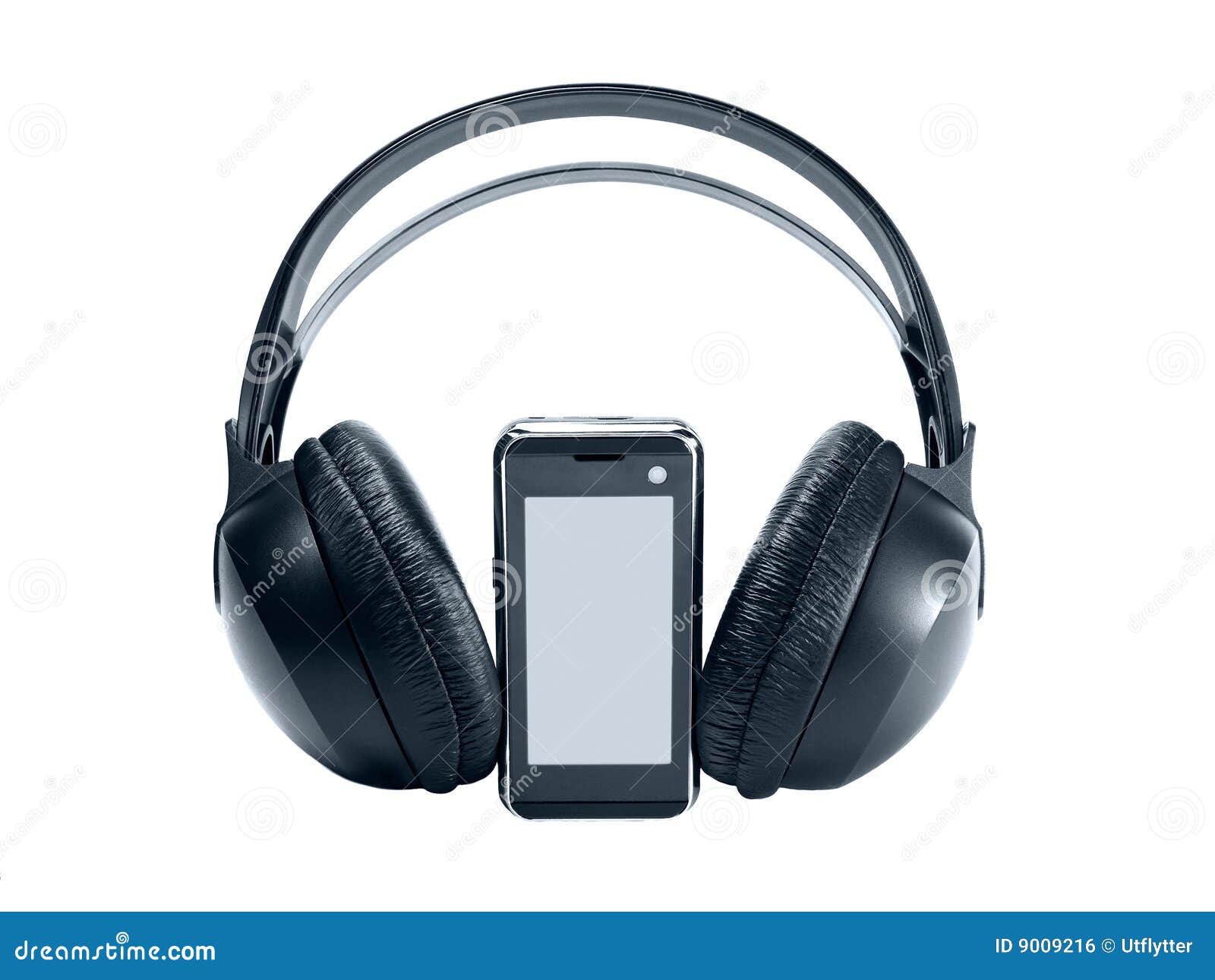 Tech Mobile Phone with Headphones Stock Photo Image of earphones
