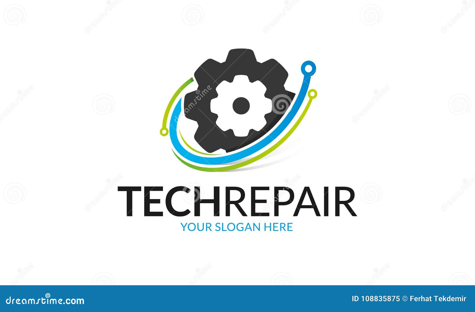 Tech Repair Logo Template stock illustration. Illustration of ...