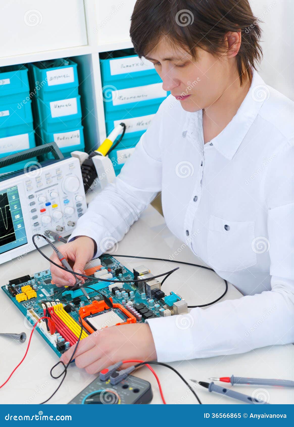 Tech Repairs Electronic Equipment Stock Image Image of repair