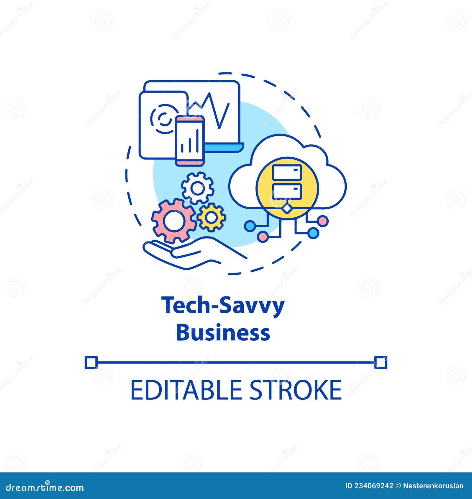 tech-savvy-business-concept-icon-stock-vector-illustration-of