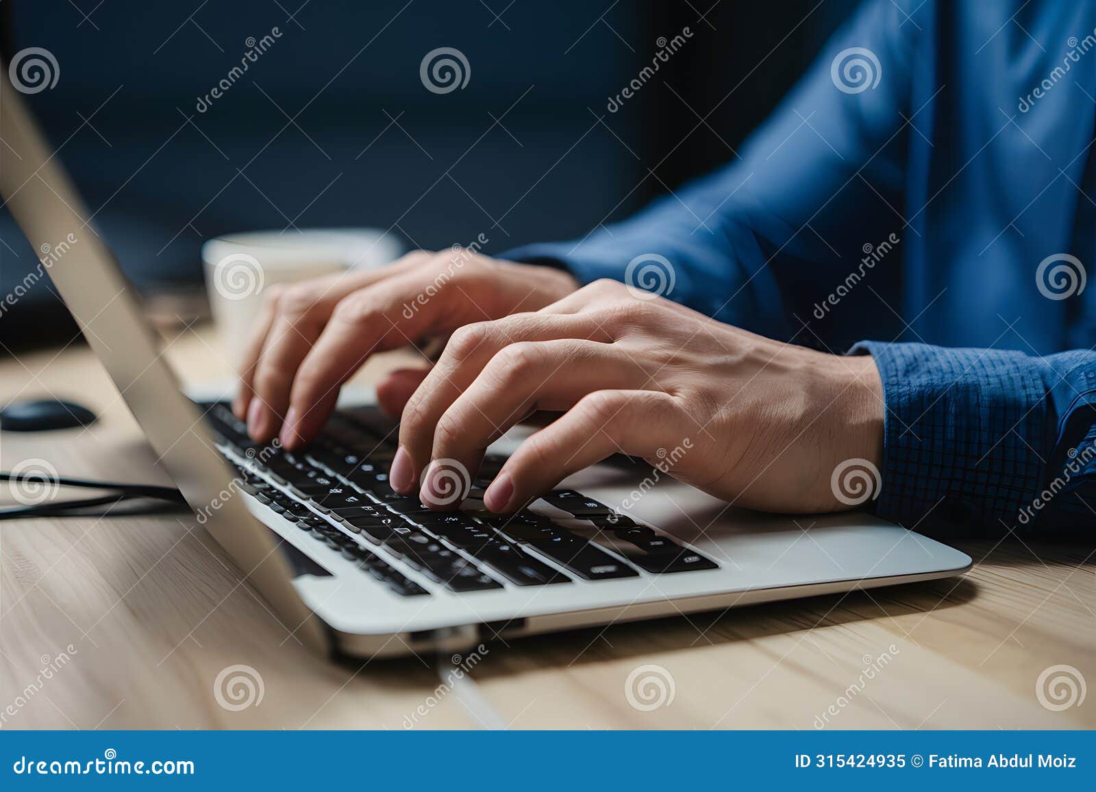 tech savvy typing mans hands proficiently operate pc keyboard