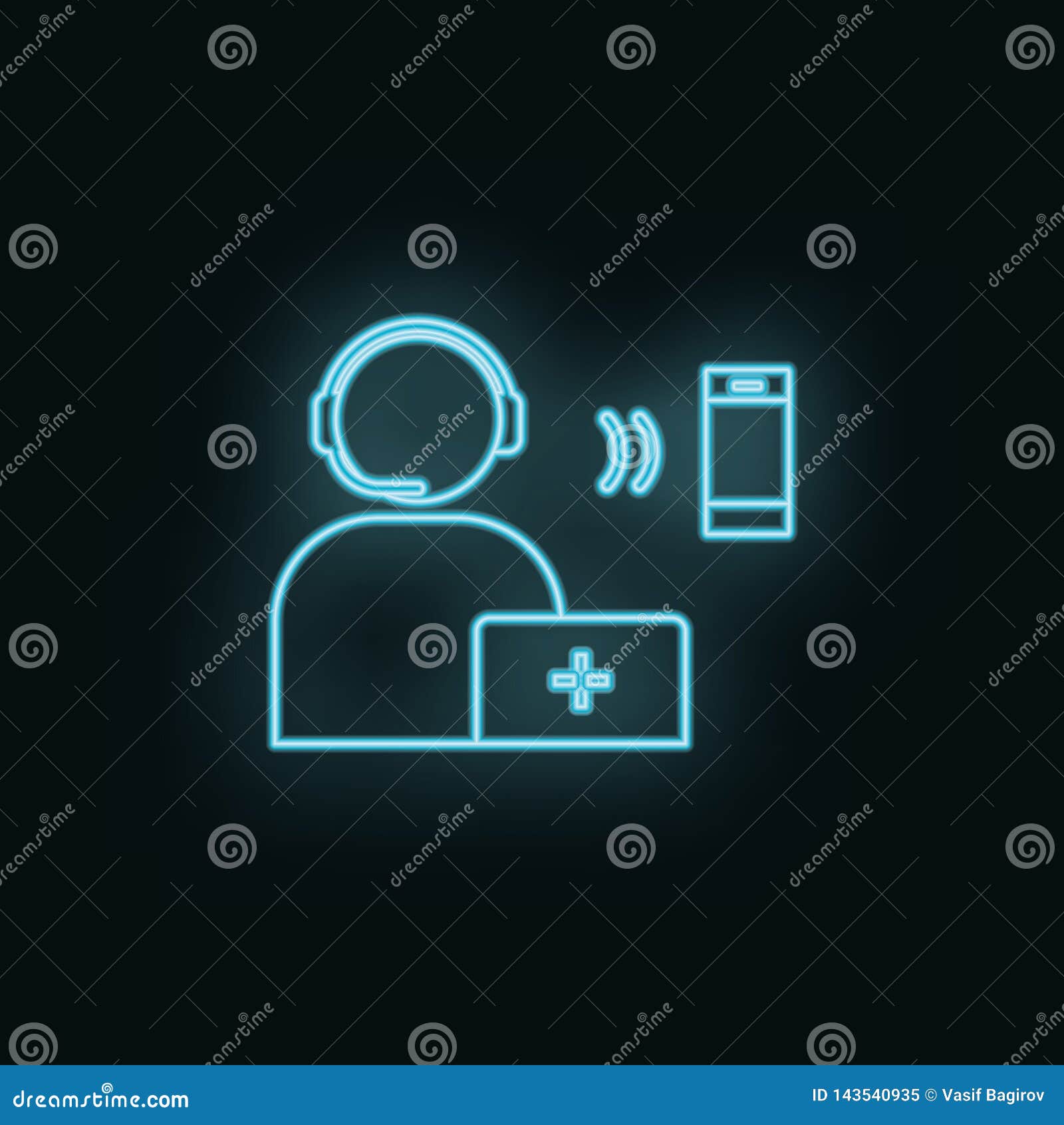 Tech, Support, Neon, Icon. Web Development Vector Icon ...