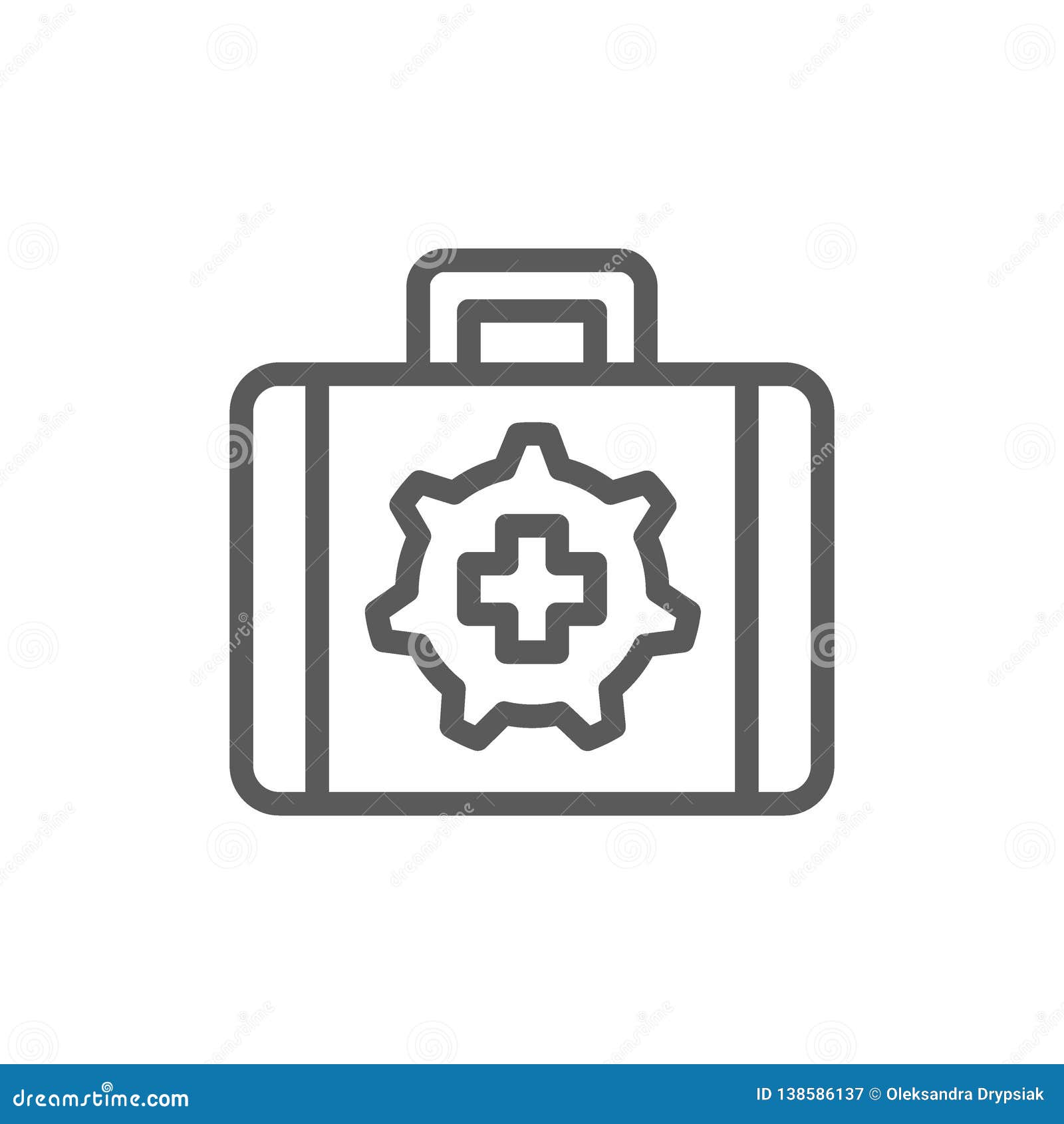 technical assistance suitcase line icon.