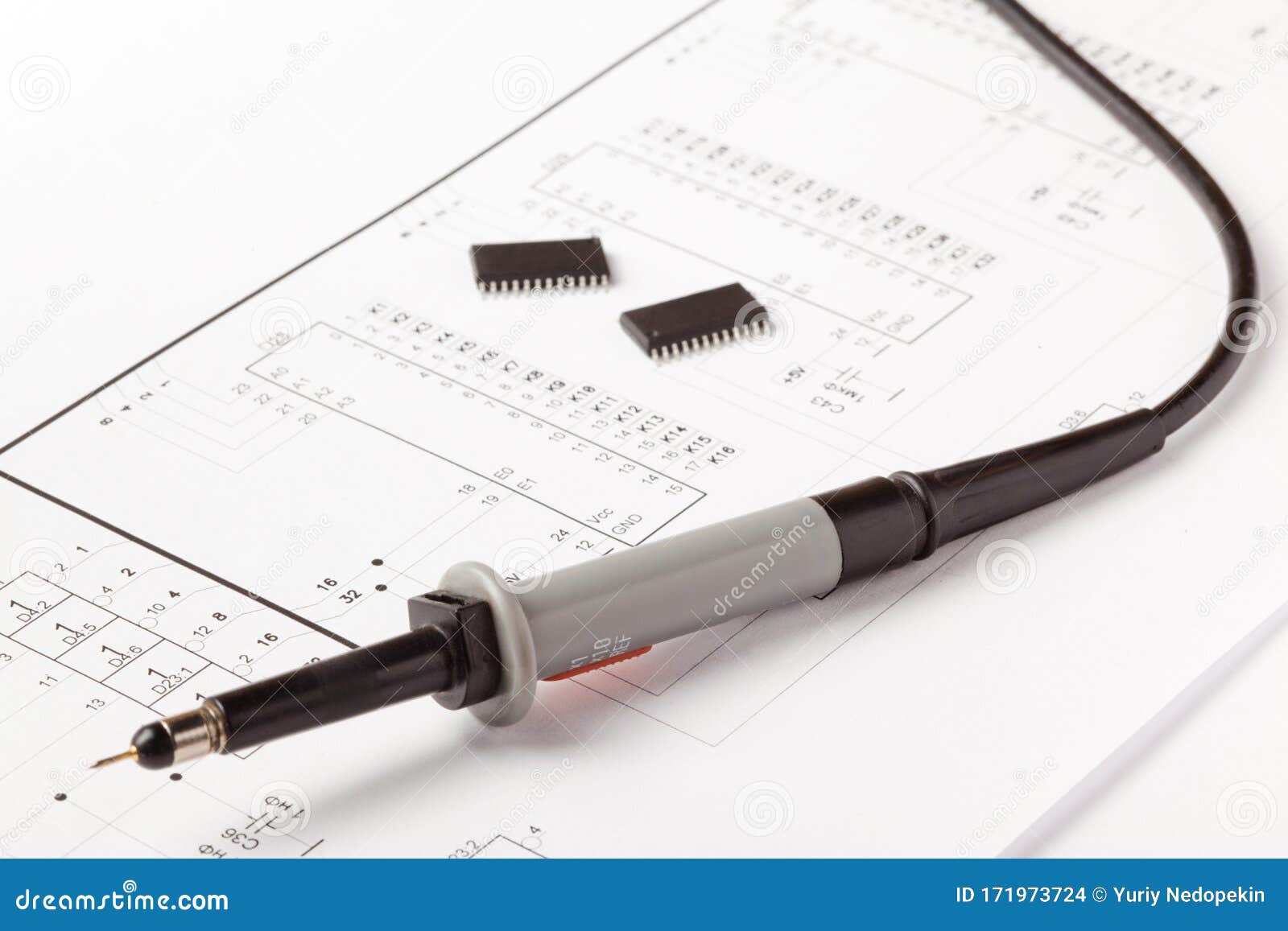 Soldering Iron on Drawing of Electronic Device Stock Photo Image of object, computer 171973724