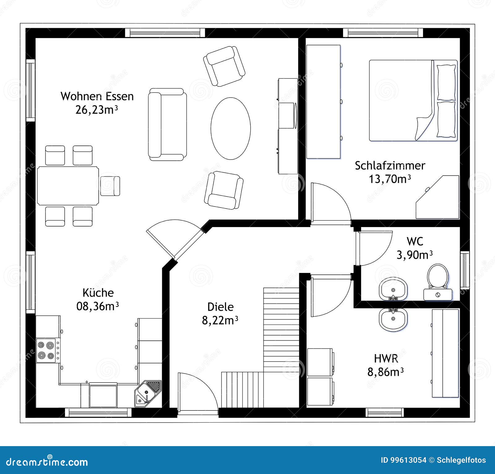  Technical  Drawing  Home  Floor Plan  Stock Vector 