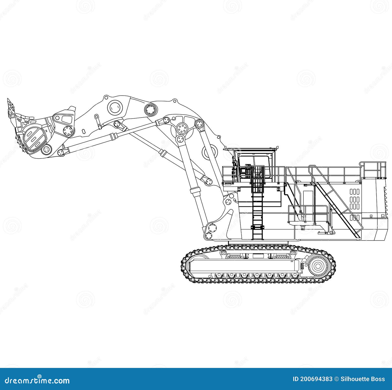 Technical Drawing Hydraulic Crawler Excavator Cat 6060 FS 6090 FS, 6050