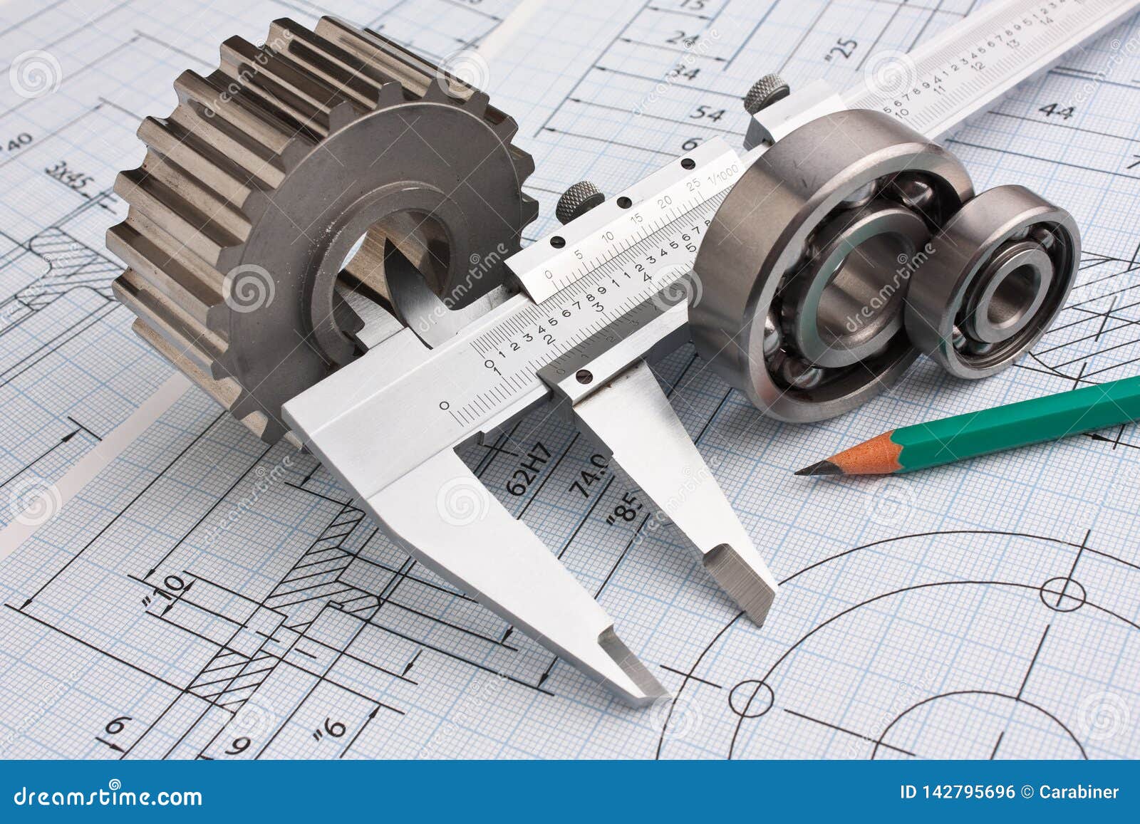 Mechanical Drawing and Pinion Stock Photo Image of office, pattern