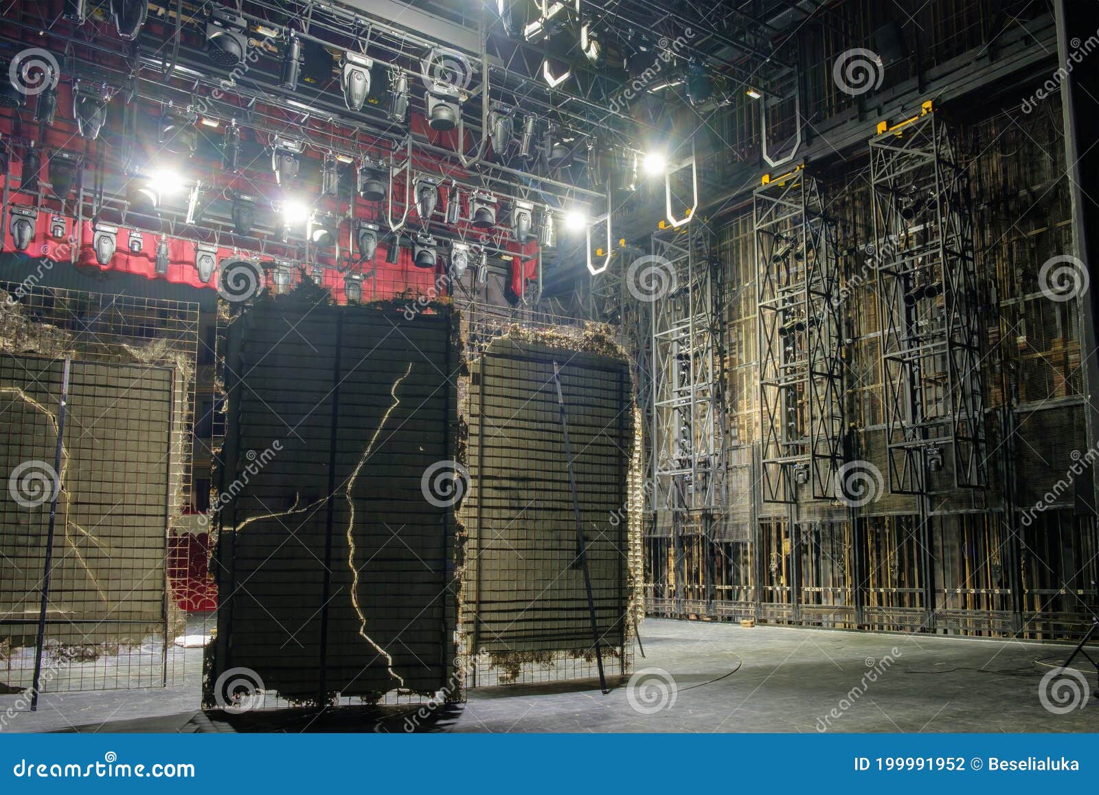 technical equipment at the backstage of theater