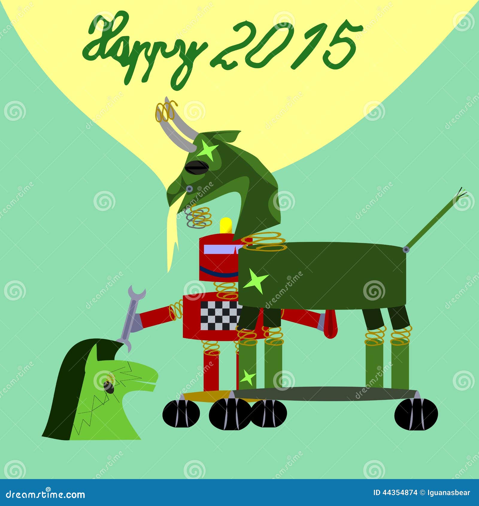 technical robot making service green goat