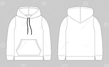 Technical Sketch for Men Hoodie. Mockup Template Hoody Stock ...