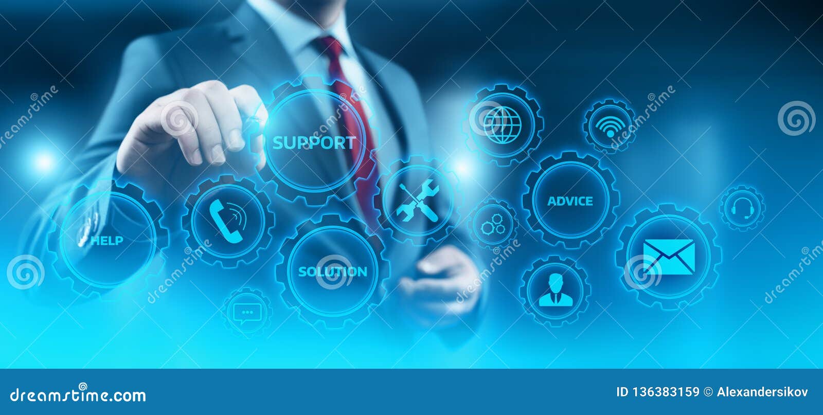 technical support center customer service internet business technology concept