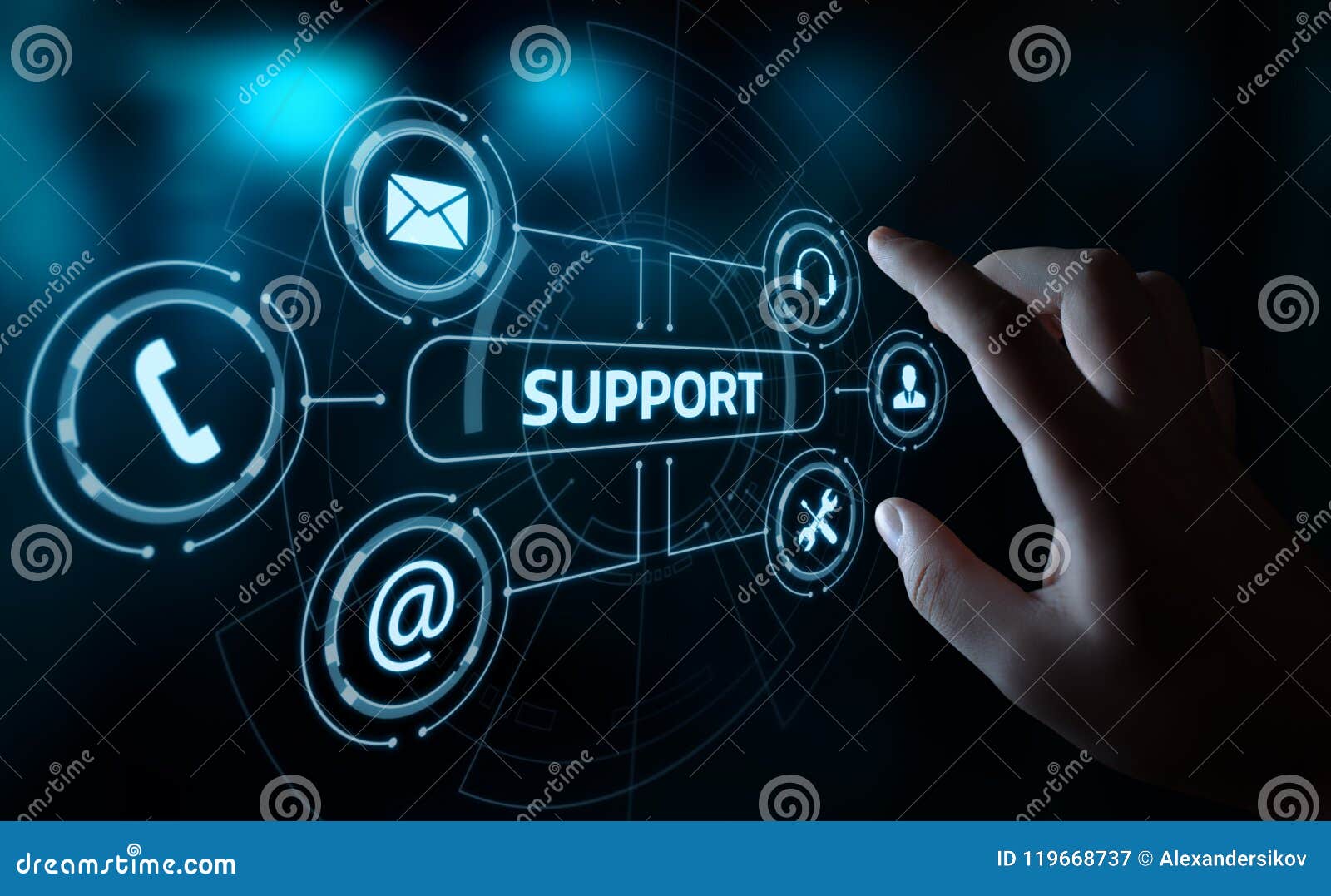 technical support center customer service internet business technology concept