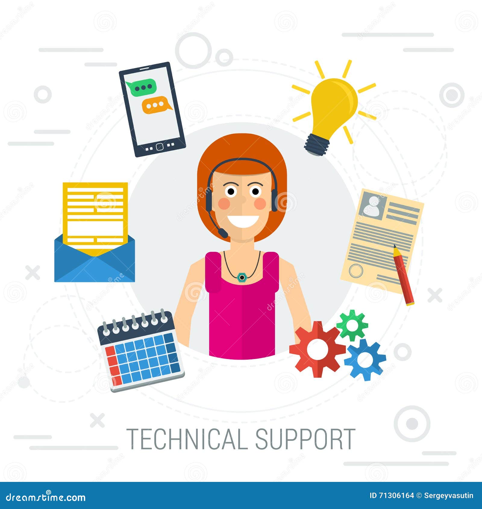 Technical Support Flat Illustration Stock Illustration Illustration