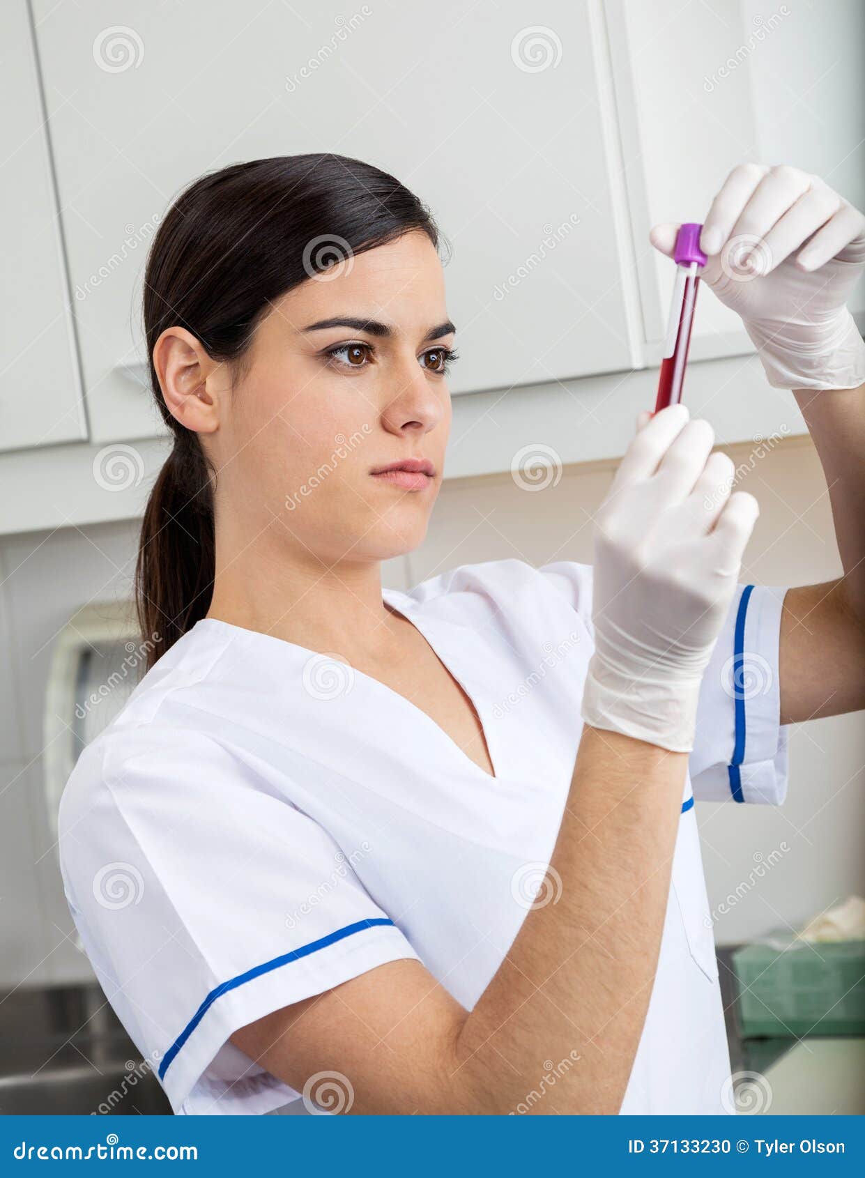 Technician Analyzing Blood Sample Stock Photo Image of protection