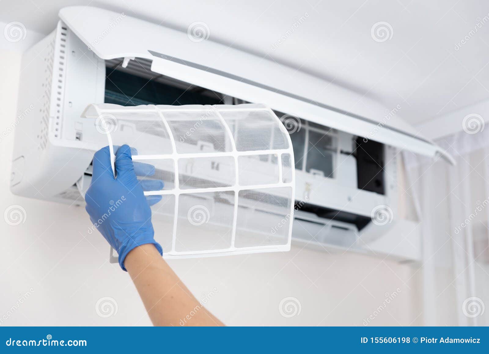 Technician Cleaning Air Conditioner Filter Stock Photo Image of