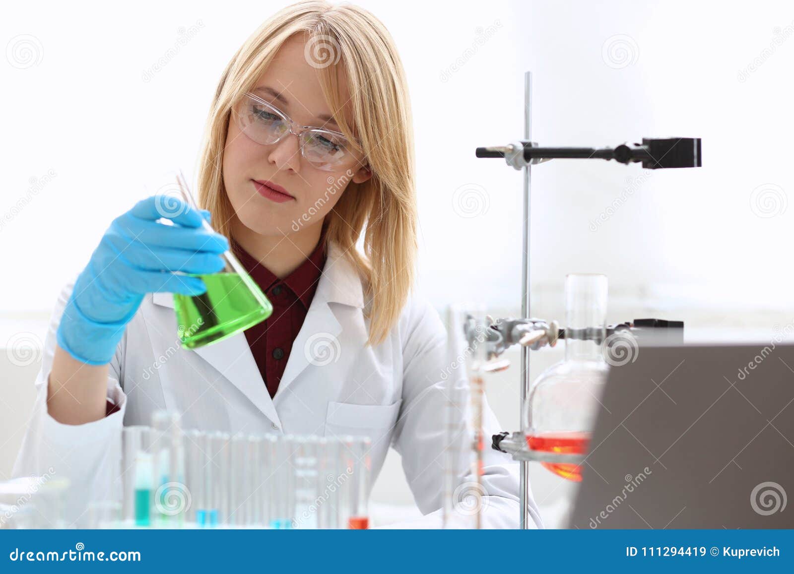 Technician Hold in Arms in Protective Gloves Stock Image - Image of ...
