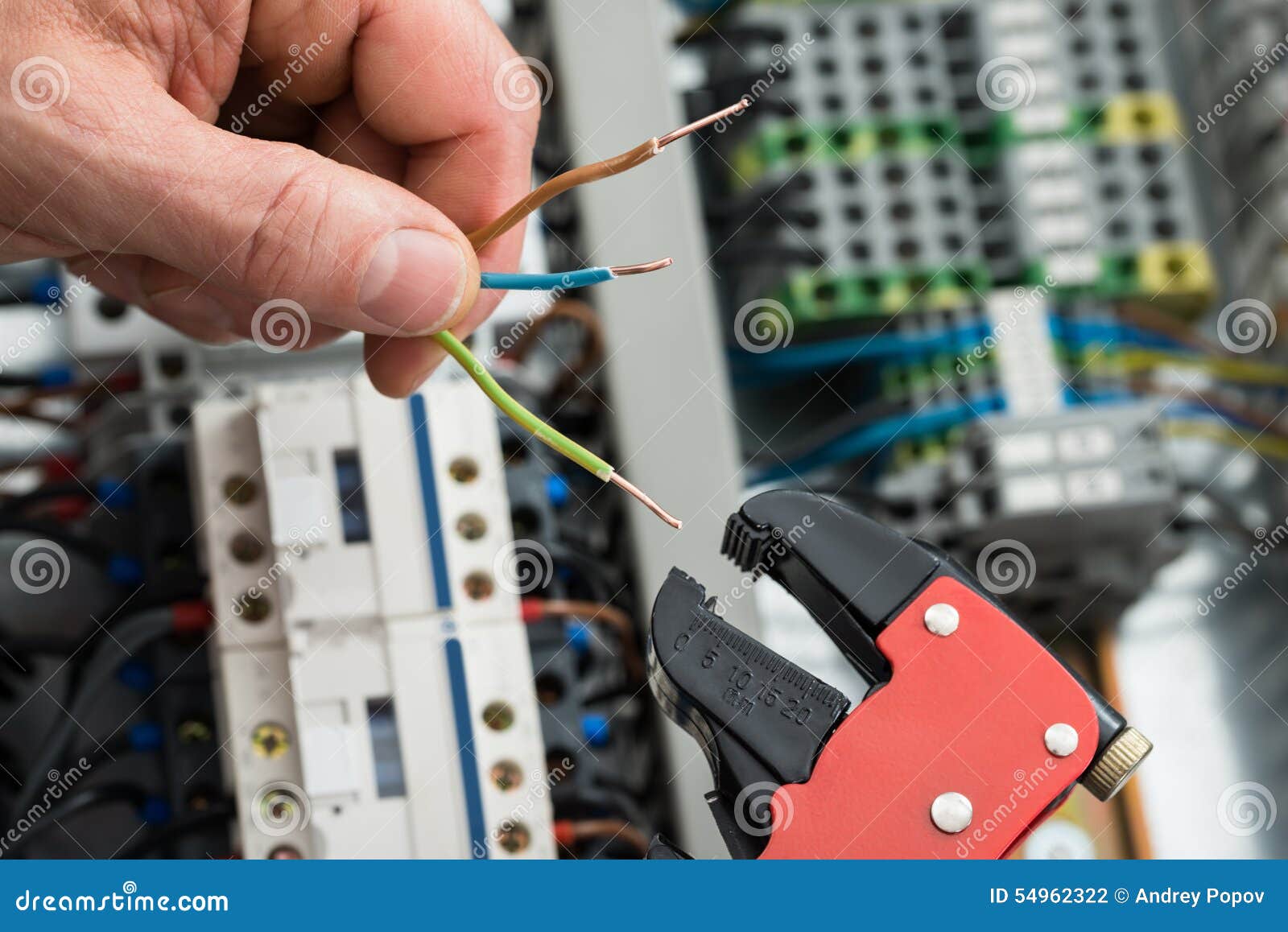 Technician Holding Cables and Work Tool Stock Photo Image of electric