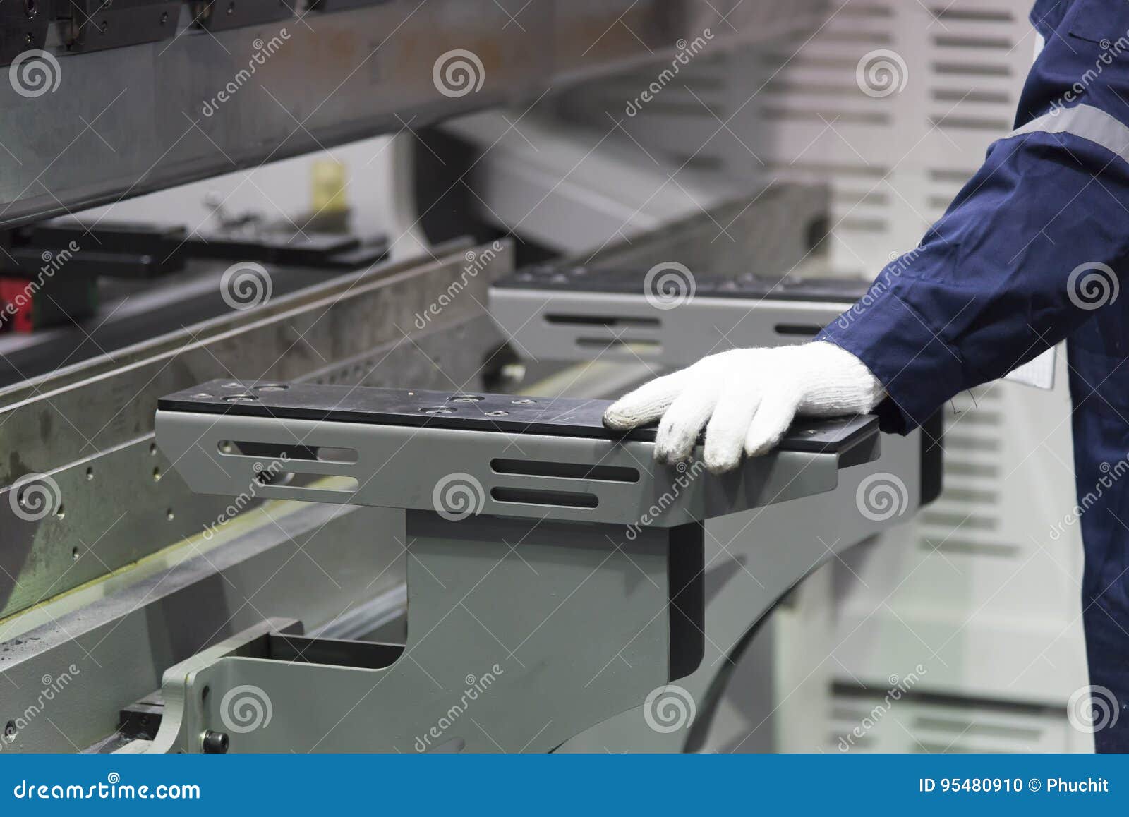 The Technician Operator Use Hydraulic Bending Stock Photo Image of