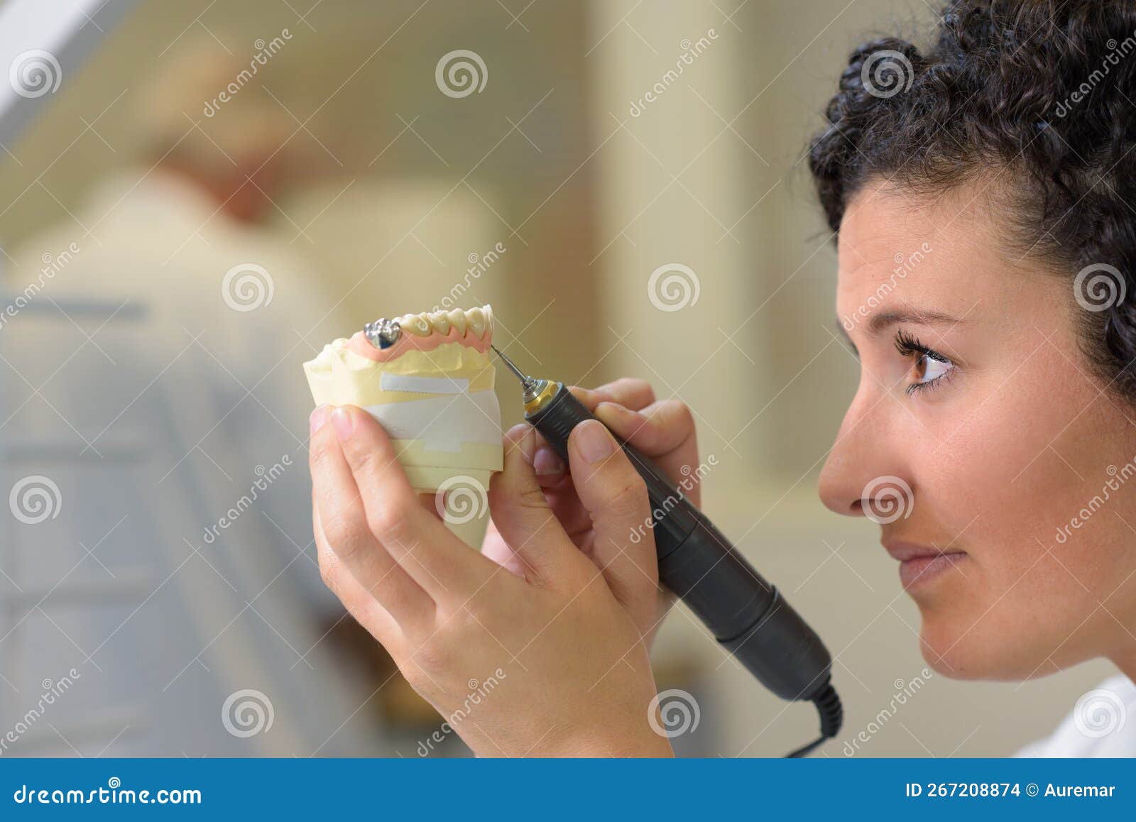 Technician Polishing or Grinding Dental Implant Stock Photo Image of dentistry, prosthetic