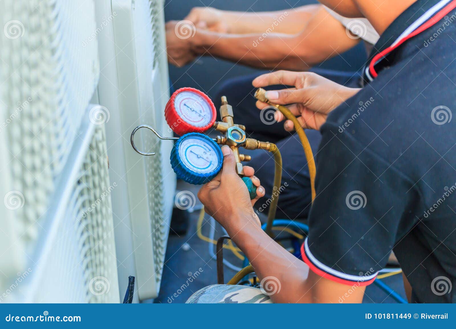 An Air Condition Technician Stock Image Image of building, manual
