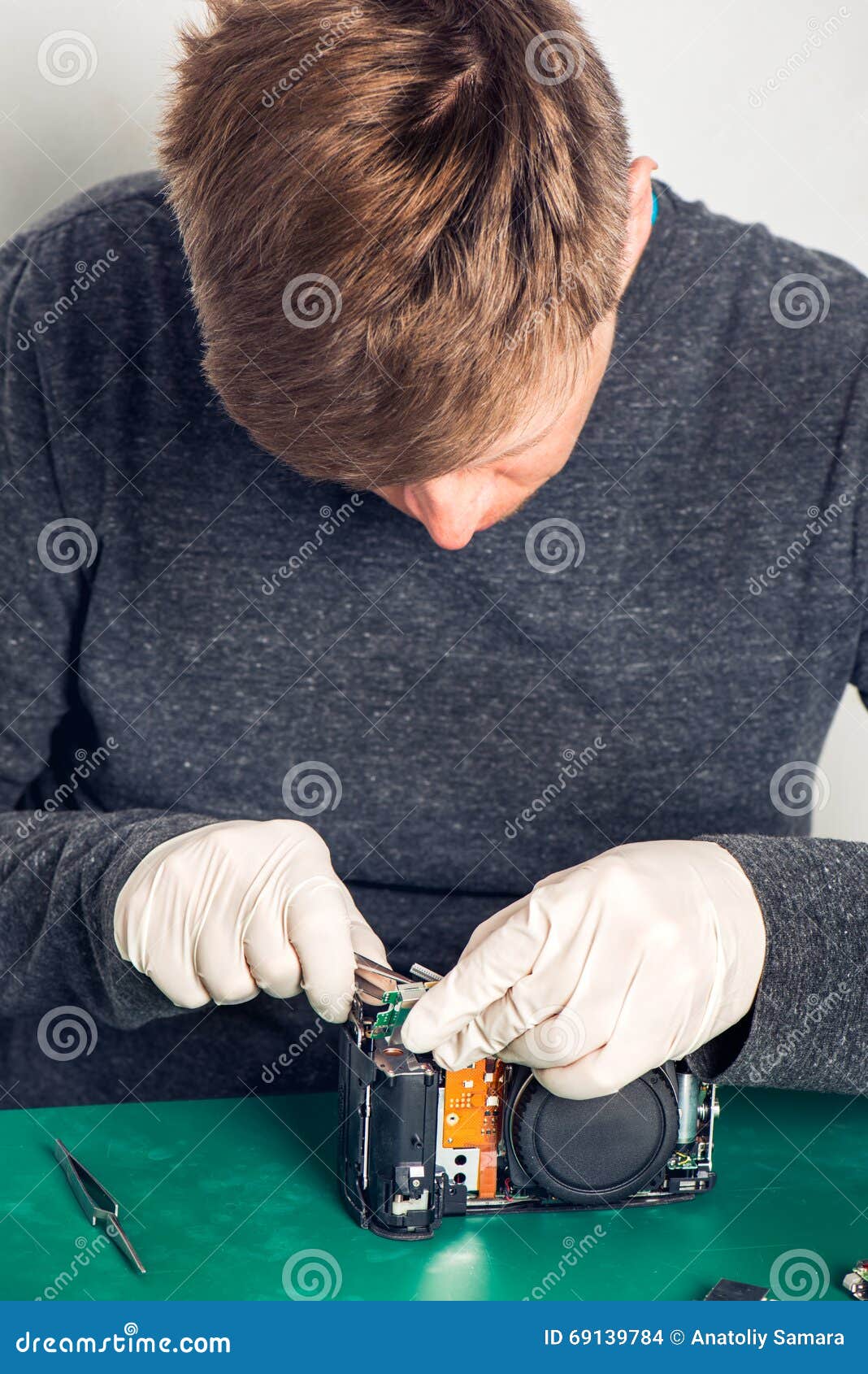 Technician Repairing Digital Camera Stock Photo Image of framework