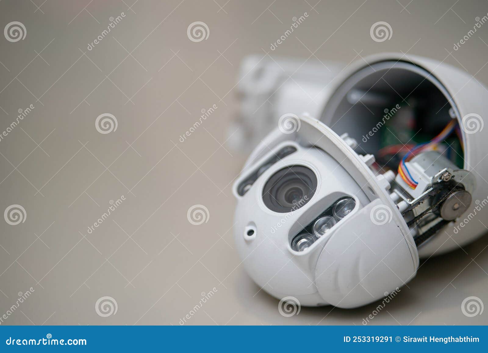 Technician Repairs CCTV Camera on the Table Stock Image Image of