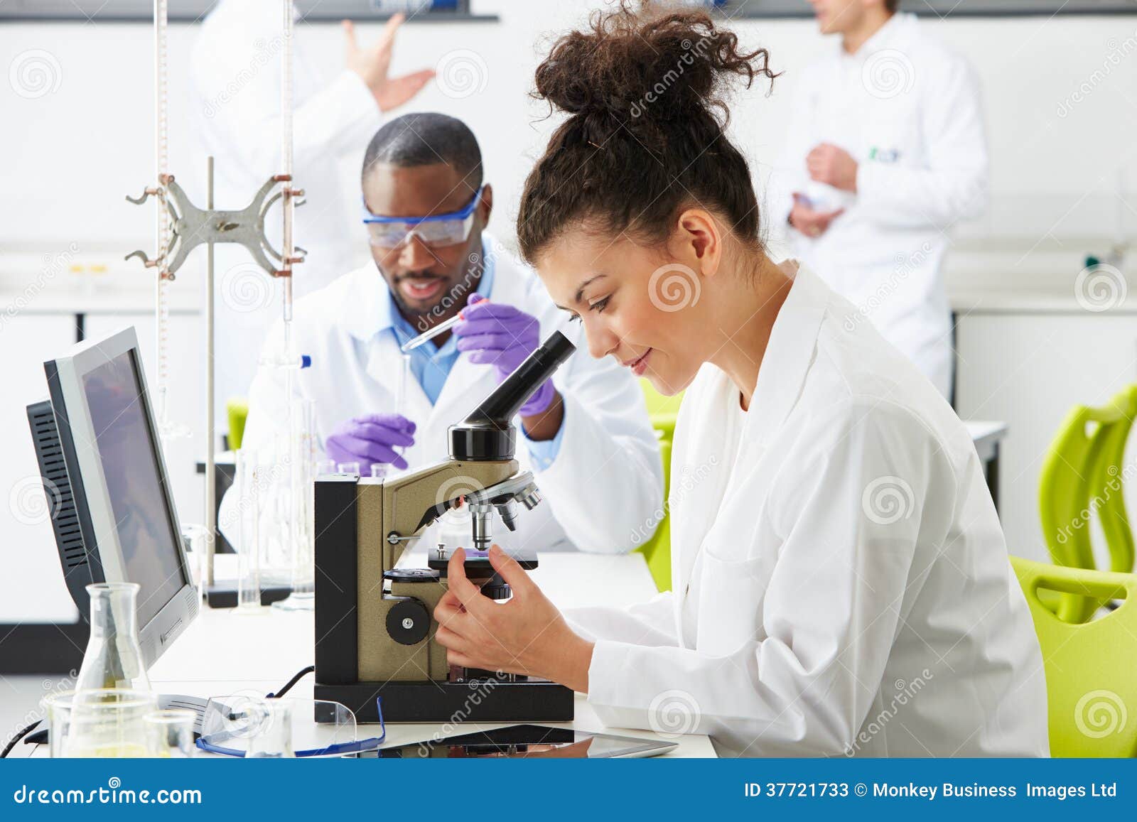 Technicians Carrying Out Research in Laboratory Stock Image Image of