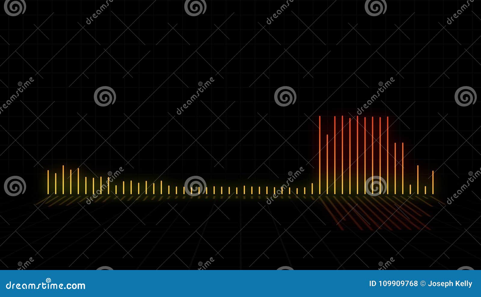 Techno Futuristic Yellow Audio Meter Bar Background Playing