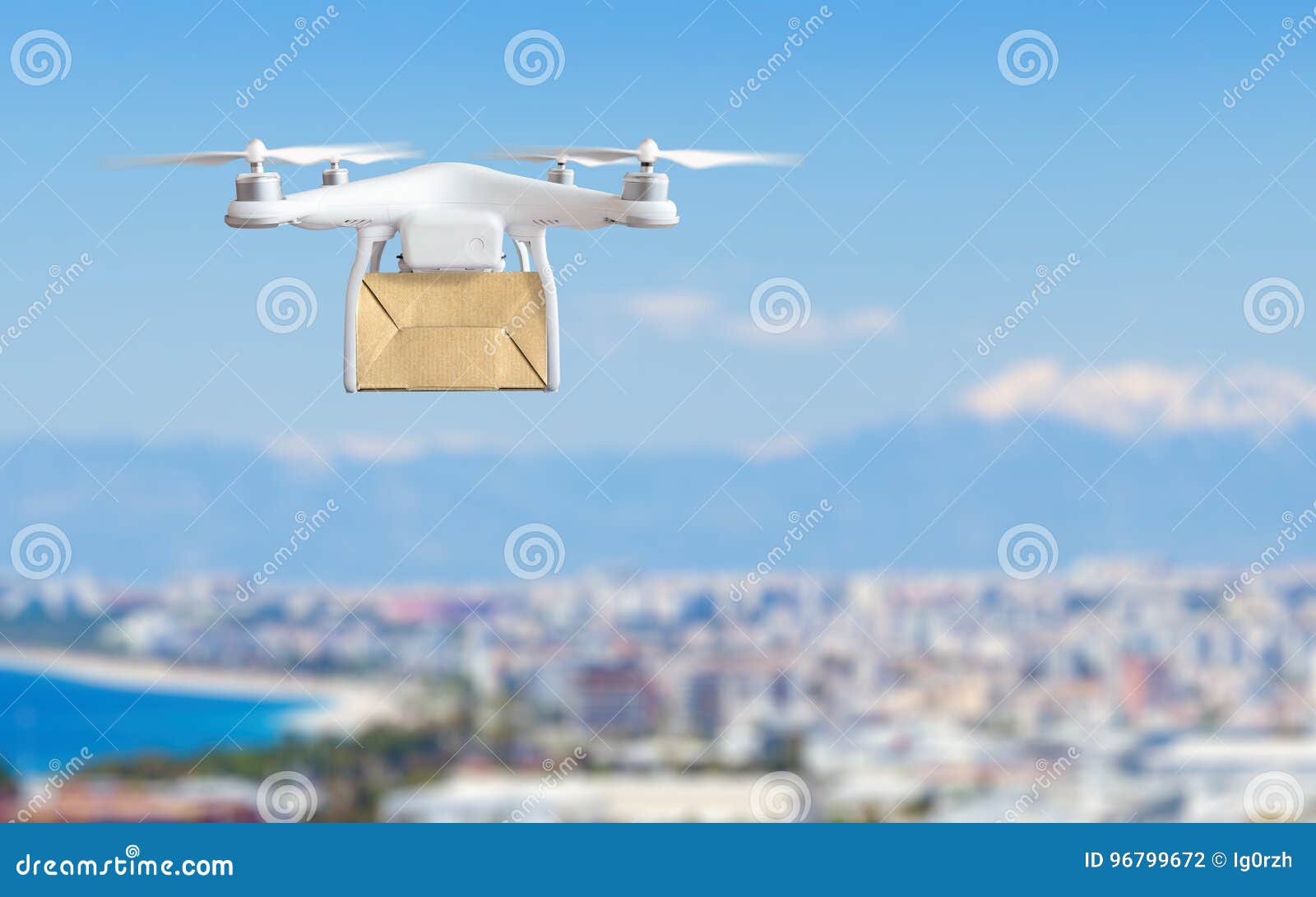 technological shipment innovation - drone fast delivery concept