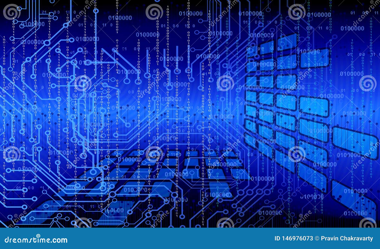 Binary Matrix Code on the Screen. Numbers of the Computer Matrix. the ...