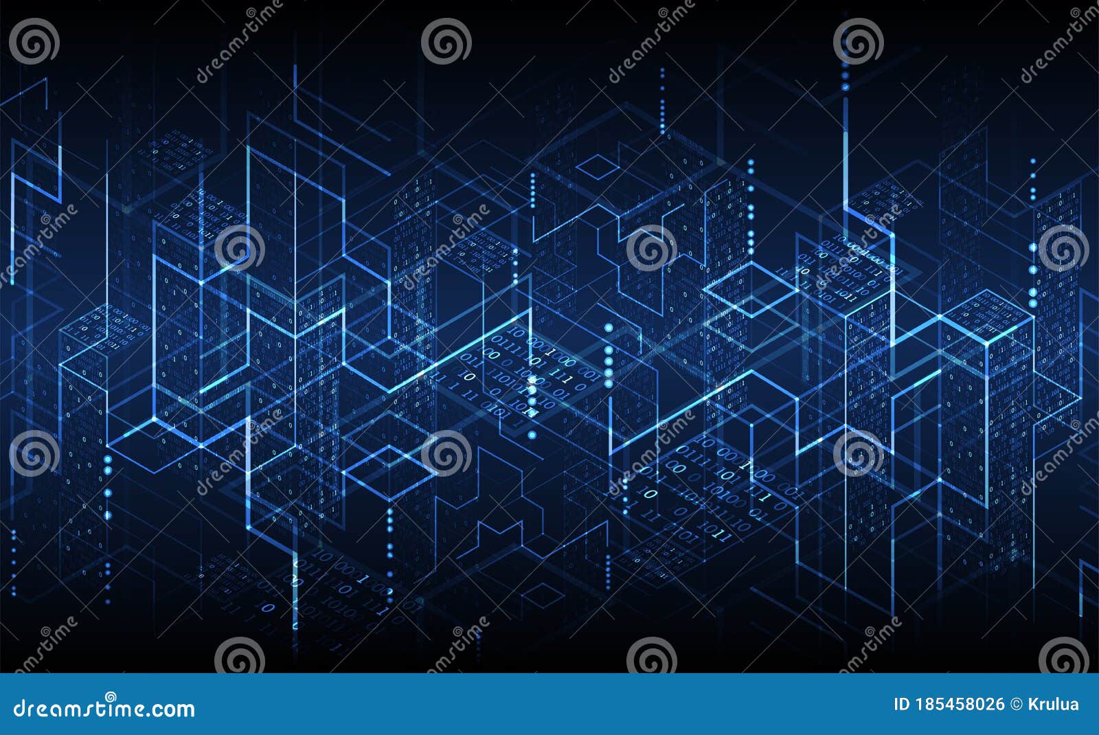 Technology Background. Binary Computer Code. Vector Illustration Stock ...
